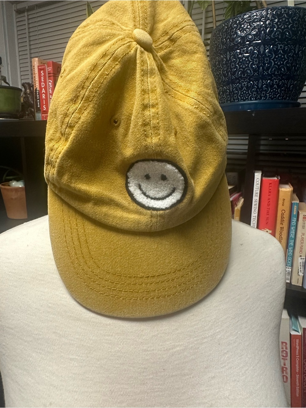 Mustard Yellow Smiley Face Baseball Cap